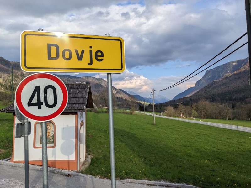 The village of Dovje in Slovenia