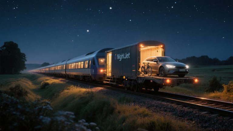 Nightjet taking your car, motorbike or bike on the night train