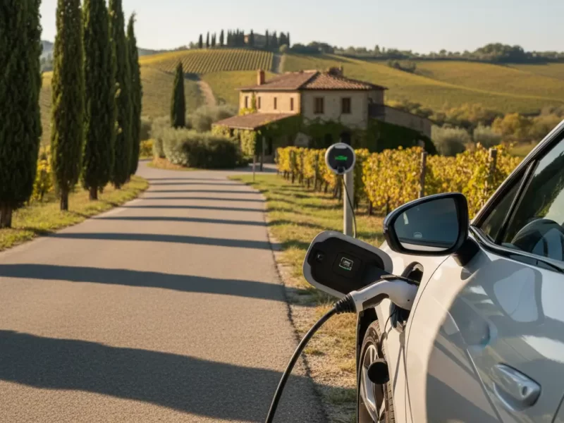 Een laadkabel die wordt aangesloten op de laadpoort van een EV