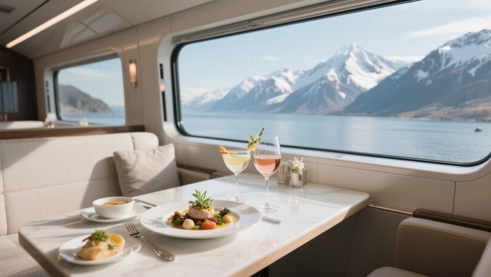 Meals and drinks on board panorama trains