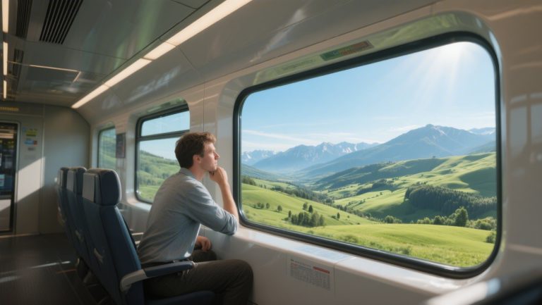 Sustainable travel by international train
