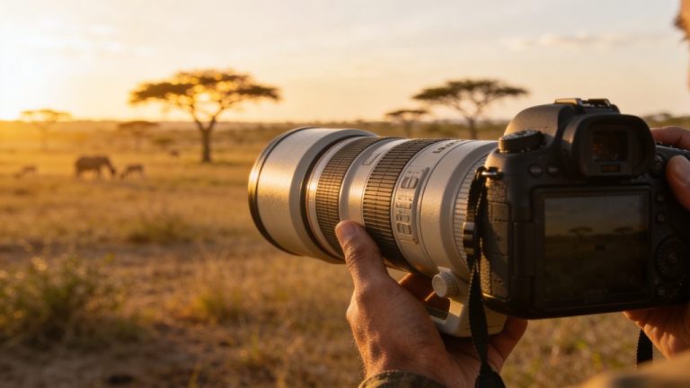 Photographing wildlife on game drives