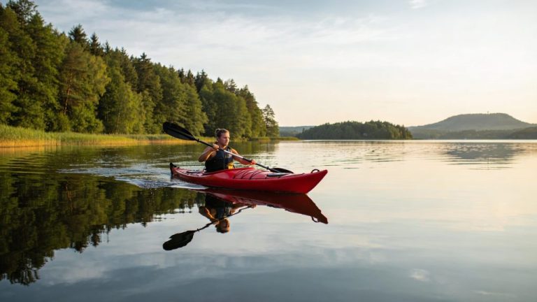 Kayaking through the Masurian Lake District on the Krutynia