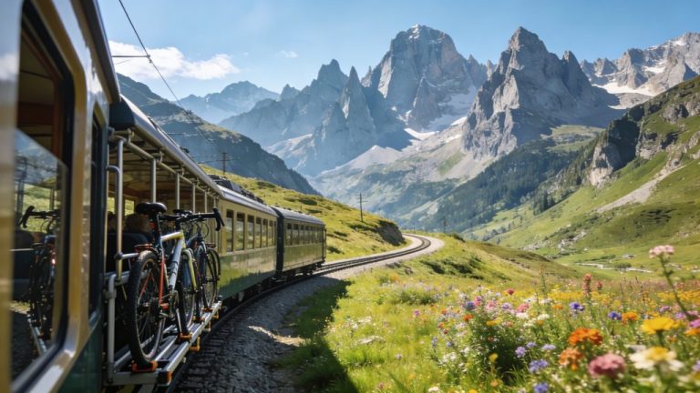 Combining the Alps by train and bike