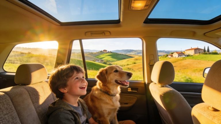 Driving safely with pets and children through Europe