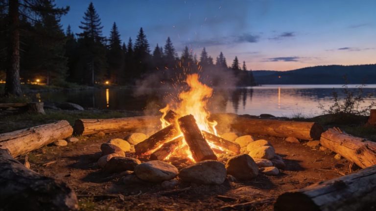 Making a campfire safely on holiday