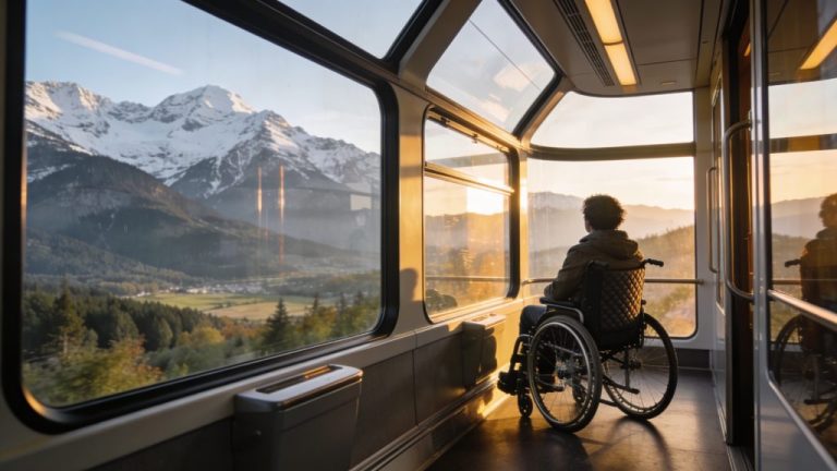 Panoramic trains for travellers with reduced mobility