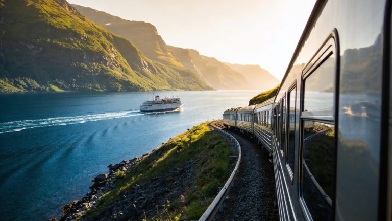 Combining train with ferry and boat in Norway