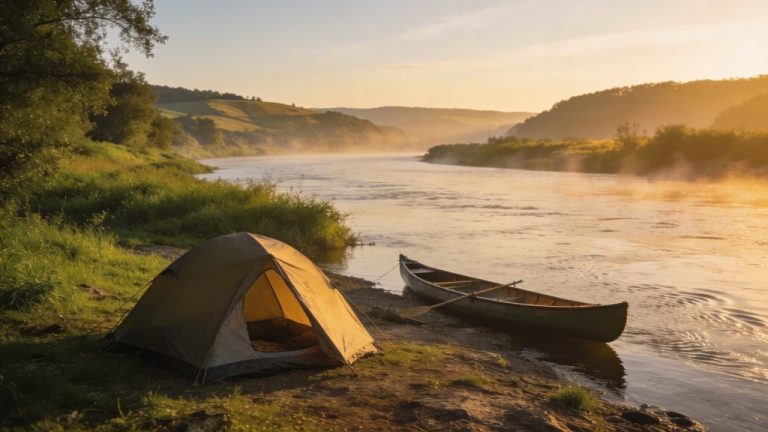 Wild camping along canoe routes in Europe