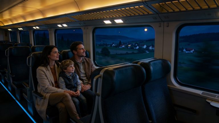 Travelling through Europe on a night train with the family