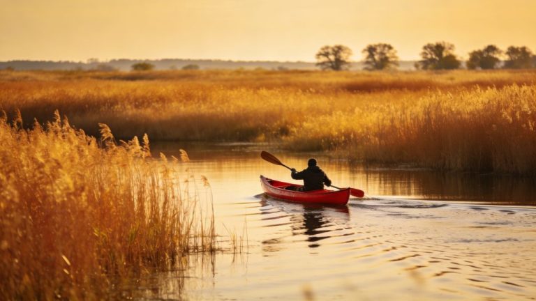 Canoeing through the Biebrza marshes in Poland