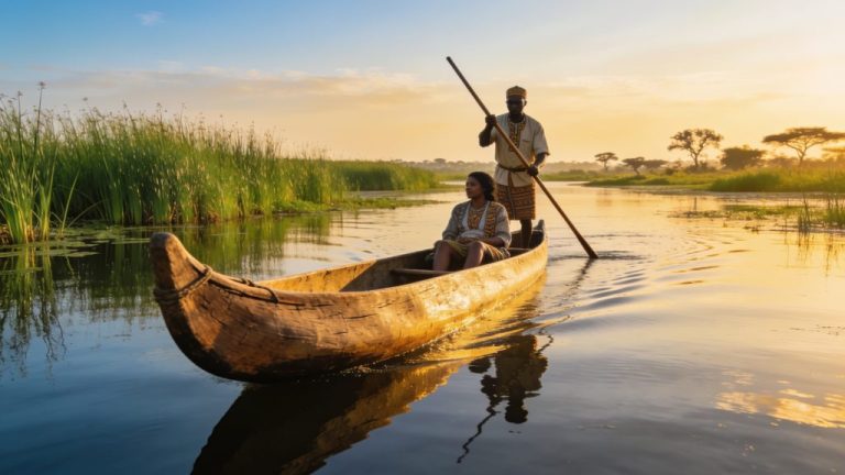 Mokoro safari in the Okavango Delta Botswana