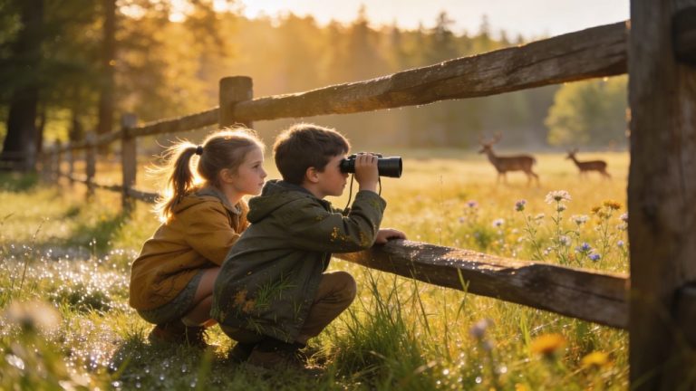 Spotting animals with children in nature