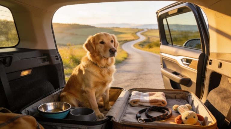 Packing list essentials for a dog on a road trip