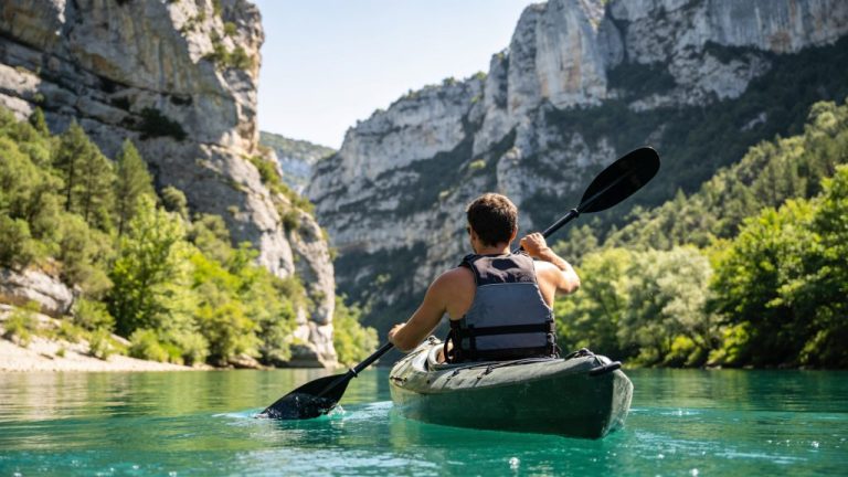 Kayaking on the Ardèche river in France